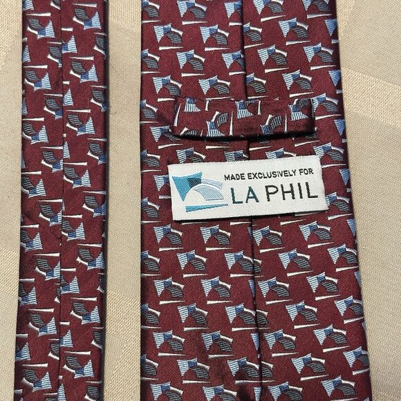 LA Philharmonic Exclusive Men’s Silk Tie Modern Art Deco Music Hall Design 59.5" - Picture 4 of 8